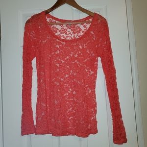 Peach lace top